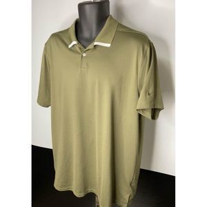 LARGE Nike DriFit Green short sleeved golf polo shirt top standard fit